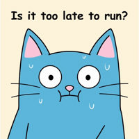 Sweating Blue Cat GIF