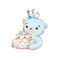 afibrasov birthday bear cake happybirthday Sticker