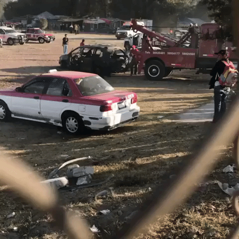 Damaged Cars, Wreckage at the Scene of the Tultepec Explosion