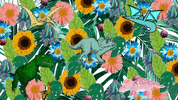 Flowers Dinosaur GIF by chuber channel