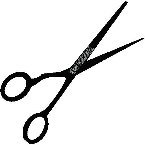 vanmichaelsalon bob haircut bangs shears Sticker