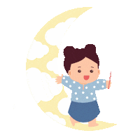 suzuranbabymalaysia happy night moon play Sticker