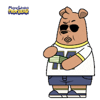 Flying Money Sticker by Meme World of Max Bear