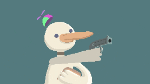 deozworld giphyupload pixelart gun duck GIF