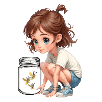 Boys Girls Fireflies Sticker