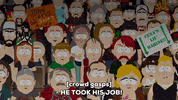 angry crowd GIF by South Park 