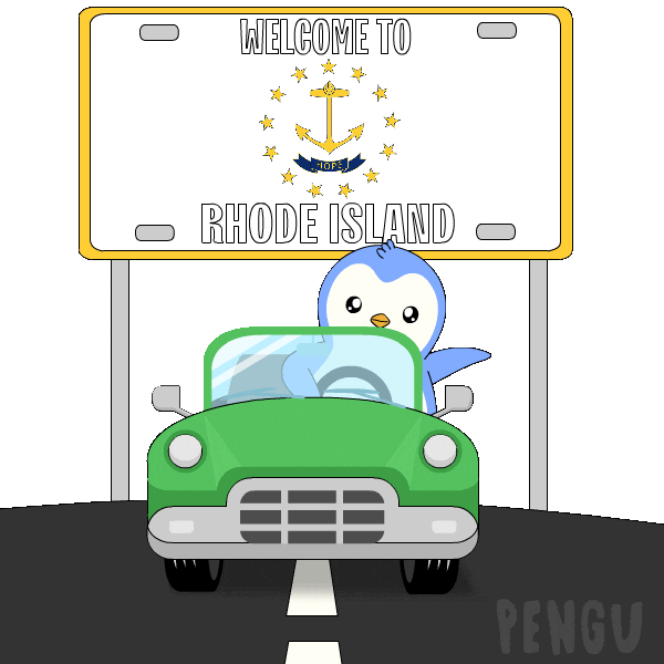 Driving Rhode Island Sticker by Pudgy Penguins