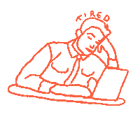 Tired Work From Home Sticker