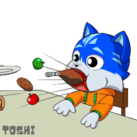 Hungry Cat Sticker by Toshithecat