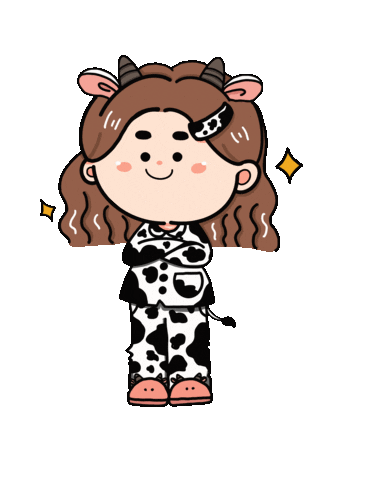 Girl Cow Sticker