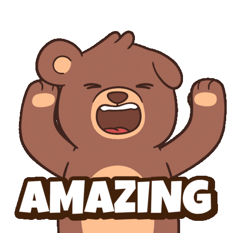 Teddy Bear Wow Sticker by BEARISH