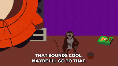 kenny mccormick monkey GIF by South Park 