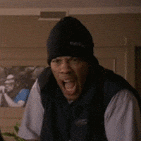 Movie gif. Jamal King as Redman in How High. He looks utterly appalled as he gestures with both hands to point at something and yells with emphasis on each word, "WHAT. THE. FUCK. IS. THAT."