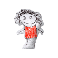 PrintMeDoodles happy doodle doll pillow Sticker