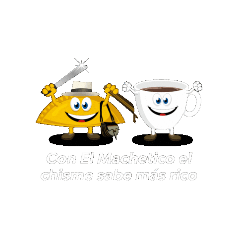 Empanadaselmachetico giphygifmaker empanadas chisme café Sticker