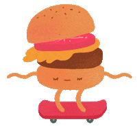 Skate Burger Sticker by Henri Campeã