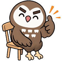Owl Thumbs Up Sticker by ふくろう先生