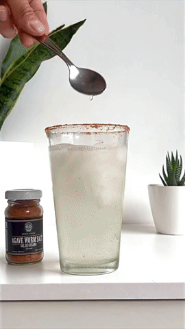 Mezcal Cocktail with Don Catrin Worm Salt