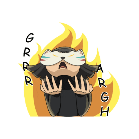 nindypo cat girl cartoon angry Sticker