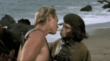 Planet Of The Apes Kiss GIF