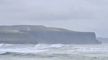 Waves Crash Against Cliffs of Moher as Storm Barra Hits Ireland