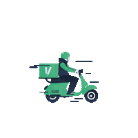 vorrey_it food pizza delivery frog Sticker