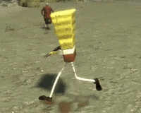 spongebob squarepants running GIF