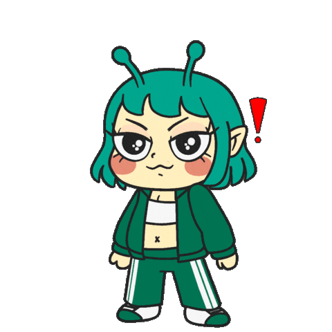 Alien Girl Jump Sticker