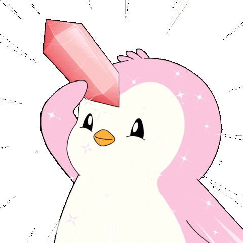 Pink Sparkling Sticker by Pudgy Penguins