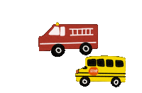 School Bus Fire Truck Sticker