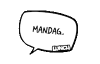 Strandforlag lunch snakkeboble lunchstriper lunch boble Sticker