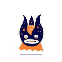 luamarinho halloween scary monster flying Sticker