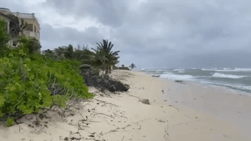 Hurricane Delta Winds and Waves Lash Cayman Islands Coastline
