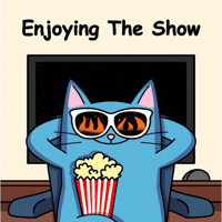 Looking On Blue Cat GIF