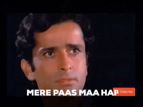 salimamalikfeerasta giphygifmaker shashi kapoor amitabh bachan mere paas maa hai GIF