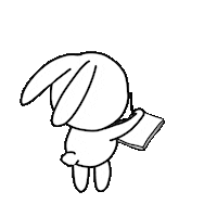 Bunny Book Sticker by RainToMe