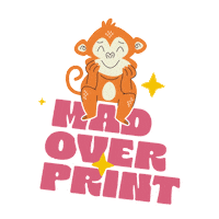 madoverprint fun cool joy monkey Sticker
