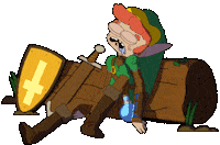 tysonjames tired sleepy link medieval Sticker