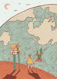 JorgeCha illustration water mexico house GIF
