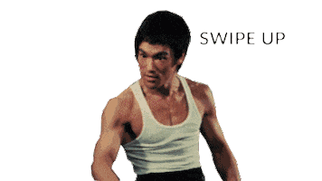 swipe up bruce lee Sticker by Bruce Lee Family Store