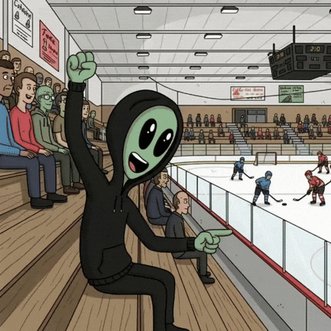 Hockey Rooting GIF by Lonely Aliens
