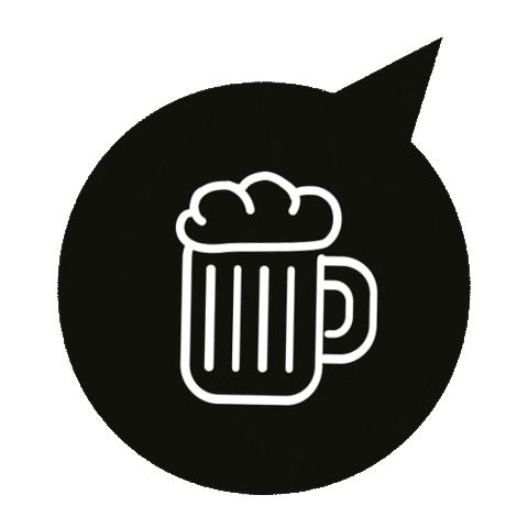 communicaziunch beer black bubble bw Sticker