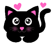 Black Cat Heart Sticker by Bel Diniz