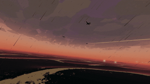 MicroProse giphyupload sunset flight formation GIF