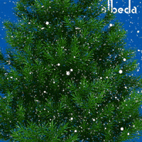 Video gif. Santa Claus falls down in front of a Christmas tree with a sack in his hand. Presents appear in front of the tree and very close up to us, Santa Claus slides by, and the presents are gone. Text, “Merry Christmas.”
