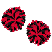 Red And Black Cheerleader Sticker by University of Georgia