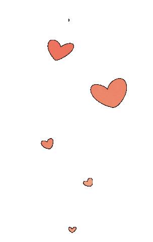 Sticker gif. Several pink hearts grow and shrink in a never-ending upward spiral against a transparent background.