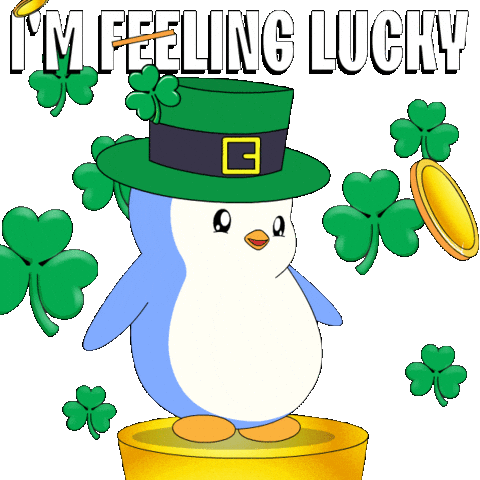 St Patricks Day Good Luck Sticker by Pudgy Penguins