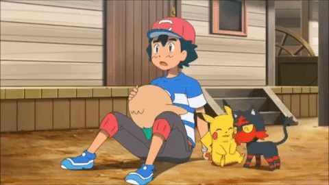 ash with rowlet GIF