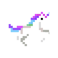 Pixel Unicorn Sticker by Onix Pink Shop